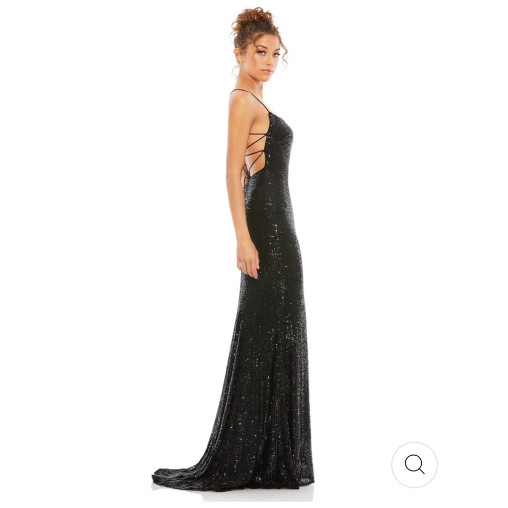 Mac Dugal all black prom dress